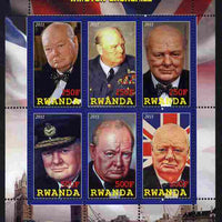 Rwanda 2011 Winston Churchill perf sheetlet containing 6 values unmounted mint