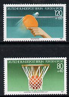 Germany - West Berlin 1985 Sport Promotion Fund set of 2 (Basketball & Table-Tennis) unmounted mint SG B694-95