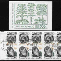 Sweden 1989 Animals in Threatened Habitats 23k booklet complete with first day cancels, SG SB414