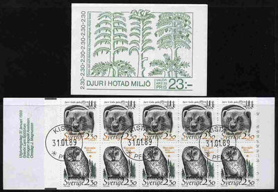 Sweden 1989 Animals in Threatened Habitats 23k booklet complete with first day cancels, SG SB414