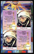 Maakhir State of Somalia 2010 50th Anniversary of Space Exploration #04 - Yuri Gagarin perf sheetlet containing 2 values plus 2 labels unmounted mint