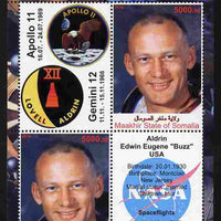 Maakhir State of Somalia 2010 50th Anniversary of Space Exploration #06 - Edwin 'Buzz' Aldrin perf sheetlet containing 2 values plus 2 labels unmounted mint