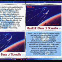 Maakhir State of Somalia 2010 Space - Sputnik 1 perf sheetlet containing 2 values plus 2 labels unmounted mint