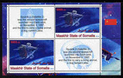Maakhir State of Somalia 2010 Space - Sputnik 2 perf sheetlet containing 2 values plus 2 labels unmounted mint