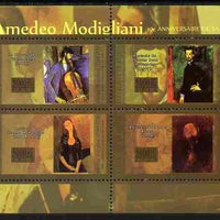 Guinea - Conakry 2010 90th Death Anniversary of Amedeo Modigliani perf sheetlet containing 4 values unmounted mint