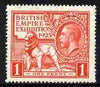 Great Britain 1925 KG5 Wembley Exhibition 1d scarlet well centred unmounted mint, SG 432