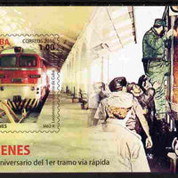Cuba 2010 Railways - 35th Anniversary of High-Speed Trains perf m/sheet unmounted mint