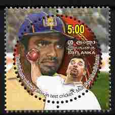 Sri Lanka 2009 Muttiah Muralitharan - Highest Wicket Taker in Test Cricket 5r unmounted mint SG 1925
