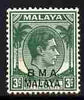 Malaya - BMA 1945-48 KG6 3c yellow-green ordinary paper unmounted mint, SG 4