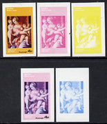 Staffa 1974 Paintings of Nudes,4p (Salviati) set of 5 imperf progressive colour proofs comprising 3 individual colours (red, blue & yellow) plus 3 and all 4-colour composites unmounted mint