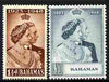 Bahamas 1948 KG6 Royal Silver Wedding perf set of 2 mounted mint, SG 194-5