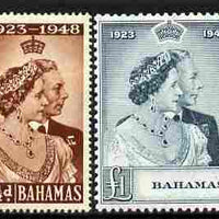 Bahamas 1948 KG6 Royal Silver Wedding perf set of 2 mounted mint, SG 194-5