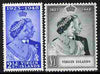 British Virgin Islands 1949 KG6 Royal Silver Wedding perf set of 2 mounted mint, SG 124-5
