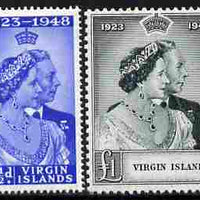 British Virgin Islands 1949 KG6 Royal Silver Wedding perf set of 2 mounted mint, SG 124-5