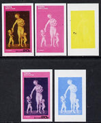 Staffa 1974 Paintings of Nudes,20p (Cranach) set of 5 imperf progressive colour proofs comprising 3 individual colours (red, blue & yellow) plus 3 and all 4-colour composites unmounted mint