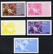Staffa 1974 Paintings of Nudes,25p (Tintoretto) set of 5 imperf progressive colour proofs comprising 3 individual colours (red, blue & yellow) plus 3 and all 4-colour composites unmounted mint