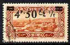 Syria 1926 4p50 on 0p75 brown-red fine used single with 'comma' variety as SG 215