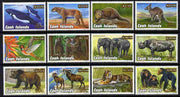 Cook Islands 2001 Suwarrow Sanctuary overprint and surcharge on Animals,set of 12 unmounted mint SG 1443-54