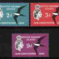 Solomon Islands 1961 New Constitution perf set of 3 unmounted mint, SG 97-99