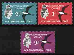 Solomon Islands 1961 New Constitution perf set of 3 unmounted mint, SG 97-99