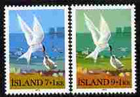 Iceland 1972 Charity Stamps - Arctic Tern perf set of 2 unmounted mint SG 500-501