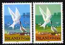 Iceland 1972 Charity Stamps - Arctic Tern perf set of 2 unmounted mint SG 500-501