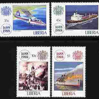 Liberia 1988 300th Anniversary of Lloyd's of London perf set of 4 unmounted mint SG 1708-11