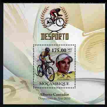Mozambique 2010 Sport - Cycling (Alberto Contador) perf m/sheet unmounted mint, Scott #2039