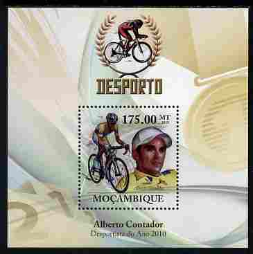 Mozambique 2010 Sport - Cycling (Alberto Contador) perf m/sheet unmounted mint, Scott #2039