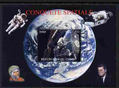 Congo 2011 Conquest of Space #1 perf m/sheet unmounted mint. Note this item is privately produced and is offered purely on its thematic appeal