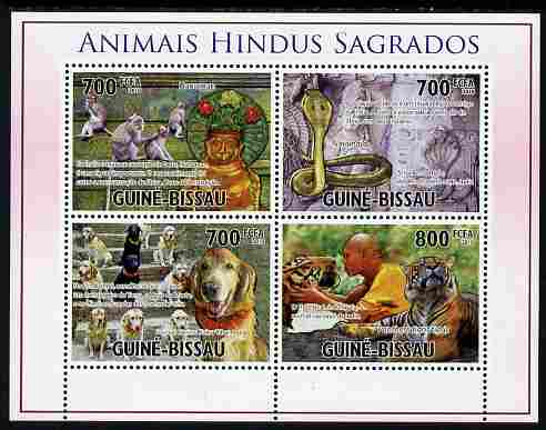 Guinea - Bissau 2010 Sacred Animals of Hinduism perf sheetlet containing 4 values unmounted mint, Michel 5180-83