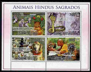 Guinea - Bissau 2010 Sacred Animals of Hinduism perf sheetlet containing 4 values unmounted mint, Michel 5180-83