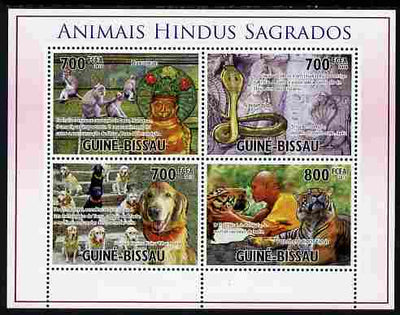 Guinea - Bissau 2010 Sacred Animals of Hinduism perf sheetlet containing 4 values unmounted mint, Michel 5180-83