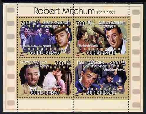 Guinea - Bissau 2010 Actors - Robert Mitchum perf sheetlet containing 6 values unmounted mint, Michel 5195-98