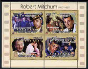 Guinea - Bissau 2010 Actors - Robert Mitchum perf sheetlet containing 6 values unmounted mint, Michel 5195-98