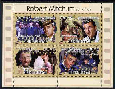 Guinea - Bissau 2010 Actors - Robert Mitchum perf sheetlet containing 6 values unmounted mint, Michel 5195-98
