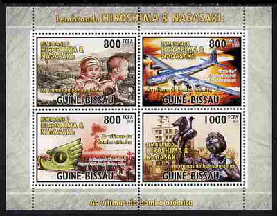 Guinea - Bissau 2010 WW2 - Hiroshima & Nagasaki perf sheetlet containing 4 values unmounted mint, Michel 5217-20