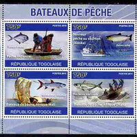 Togo 2010 Fishing Boats perf sheetlet containing 4 values unmounted mint, Yvert 2364-67