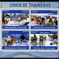 Togo 2010 Sled Dogs perf sheetlet containing 4 values unmounted mint, Yvert 2372-75