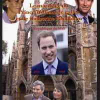 Mali 2010 Royal Engagement - Prince William & Kate #6 perf m/sheet unmounted mint. Note this item is privately produced and is offered purely on its thematic appeal