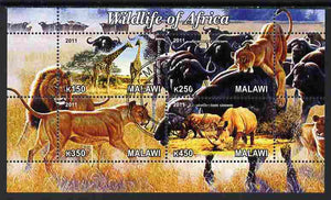 Malawi 2011 Wildlife of Africa #2 perf sheetlet containing 4 values cto used