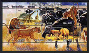 Malawi 2011 Wildlife of Africa #2 perf sheetlet containing 4 values unmounted mint