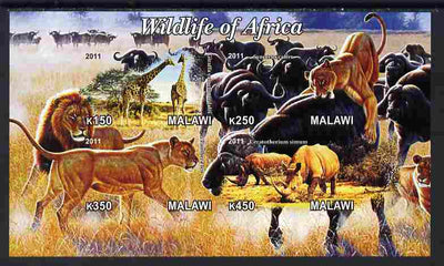 Malawi 2011 Wildlife of Africa #2 imperf sheetlet containing 4 values unmounted mint