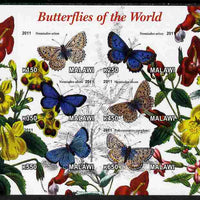 Malawi 2011 Butterflies of the World #1 imperf sheetlet containing 6 values unmounted mint