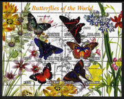 Malawi 2011 Butterflies of the World #2 perf sheetlet containing 6 values unmounted mint
