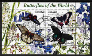 Malawi 2011 Butterflies of the World #3 perf sheetlet containing 4 values cto used