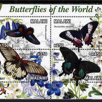 Malawi 2011 Butterflies of the World #3 perf sheetlet containing 4 values unmounted mint