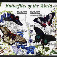 Malawi 2011 Butterflies of the World #3 imperf sheetlet containing 4 values unmounted mint