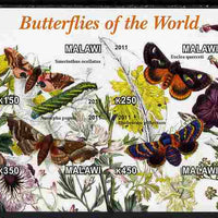 Malawi 2011 Butterflies of the World #4 imperf sheetlet containing 4 values unmounted mint