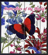 Malawi 2011 Butterflies of the World #5 perf sheetlet containing 2 values cto used
